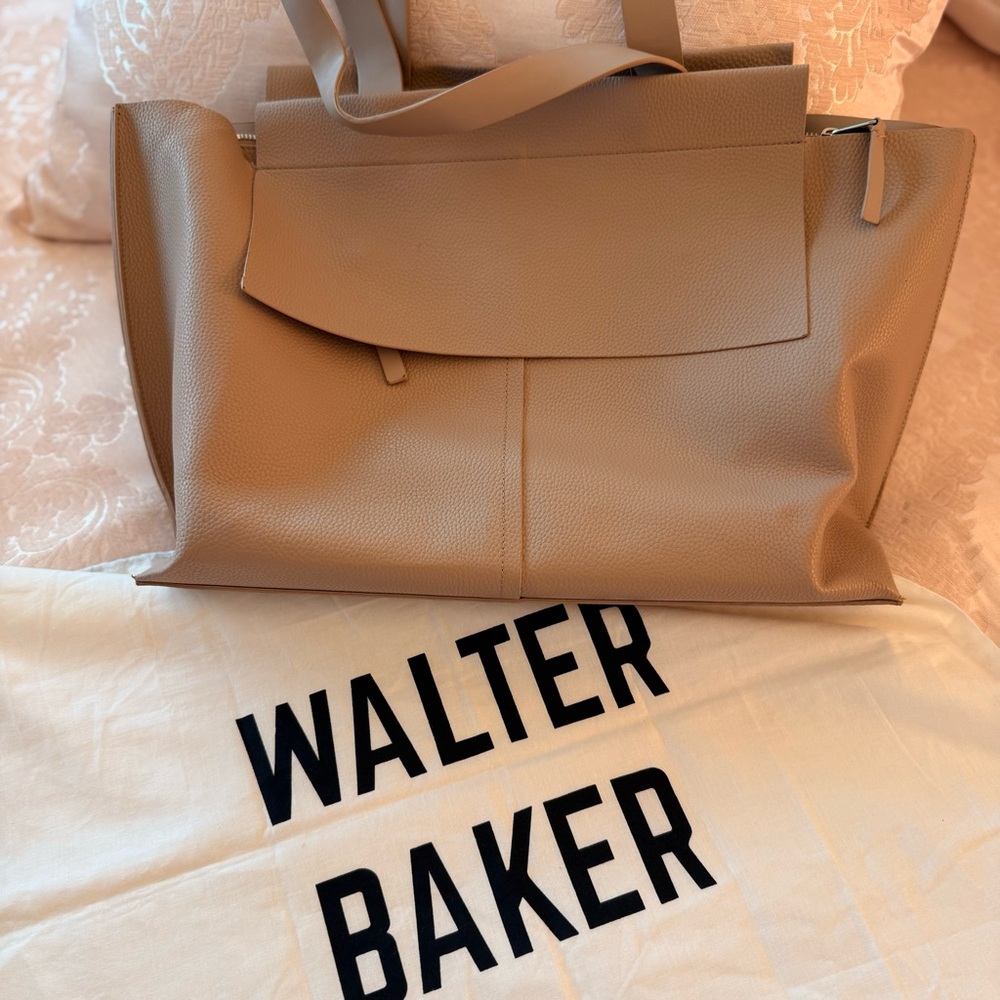 Walter Baker Beige Pebbled Leather Tote